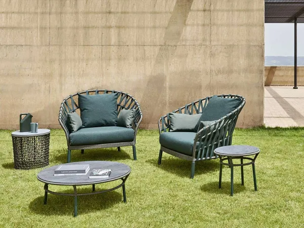 Emma Cross small table by Varaschin in an outdoor space