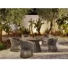 Tibidabo dining armchair with the table of the same Varaschin outdoor collection