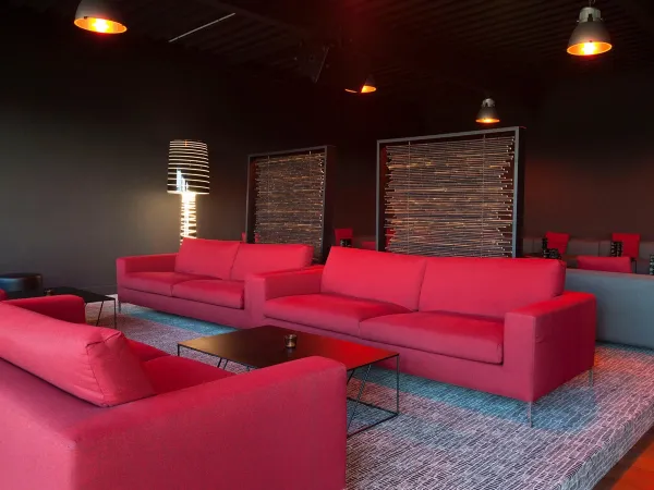 A red version of the Box sofa by Living Divani