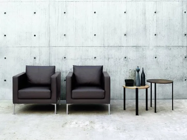 Version en cuir du fauteuil Box de Living Divani