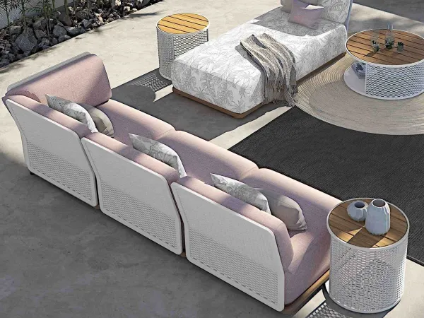 The Switch Set sofa with white aluminium mesh