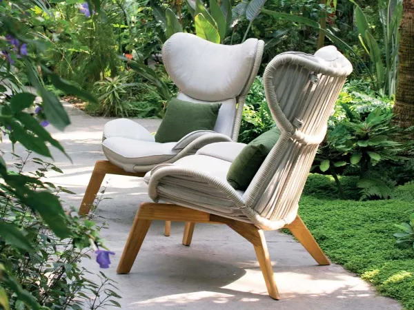 The front and the back of the Harp armchair