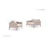 Large and small versions of the Clan armchair by Living Divani