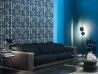 Le canapé Budapest avec un coussin bleu