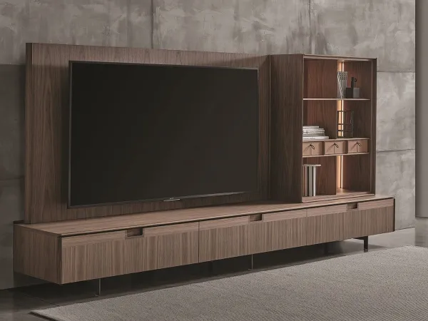 El mueble TV Matics con tapa de madera
