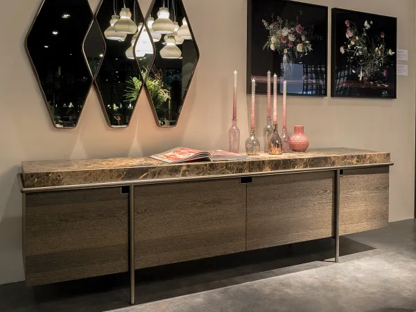 The Aura sideboard with Emperador marble