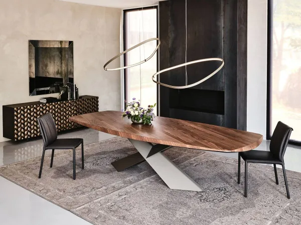 La table Tyron Wood avec plateau en Noyer Canaletto