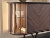 Detalles del lado curvos de cristal transparente