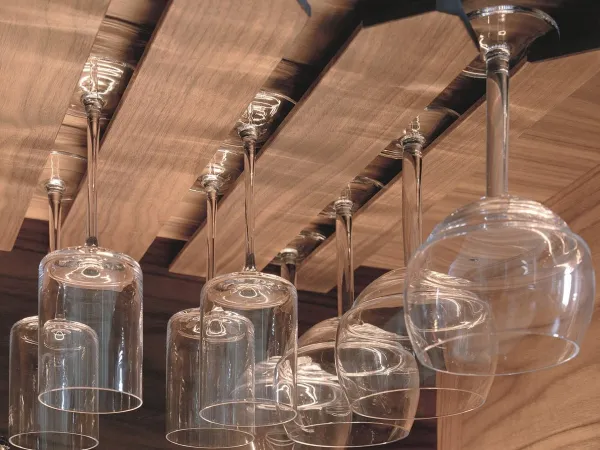 Internal glass holder compartment of the Atlante Bar cabinet