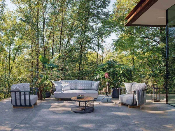 The Portofino sofa in a garden
