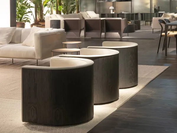 Details of the Confident Wood armchair backrest