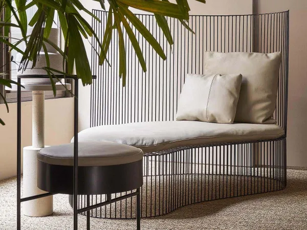 The Ginestra leather chaise longue by Baxter