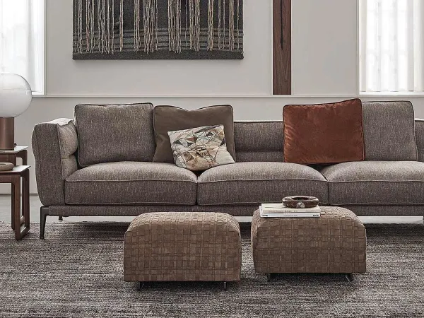 A pair of Bangkok ottomans in a living area