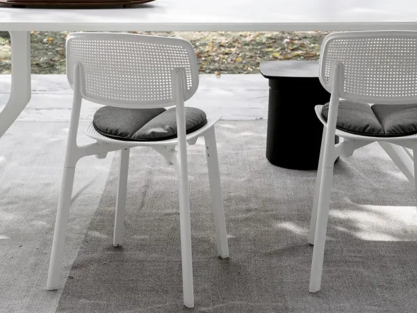 Details of the back of the Colander chair