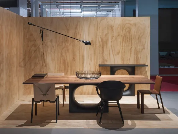 Kristalia Holo table with a wooden top