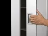 Detail of the handle of the Box wall cabinet by Kristalia