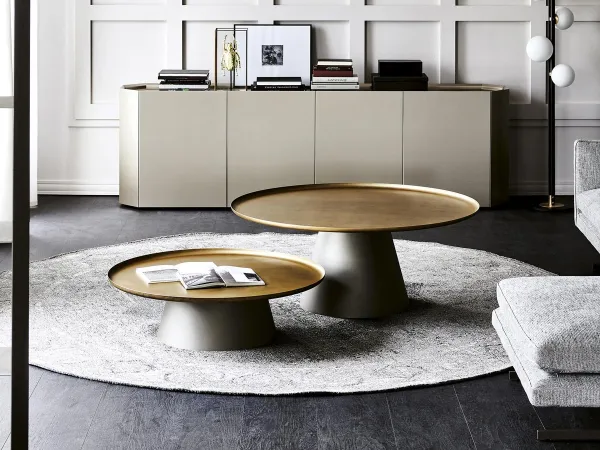 Amerigo couchtisch von Cattelan Italia mit Platte aus gebürstetem Messing