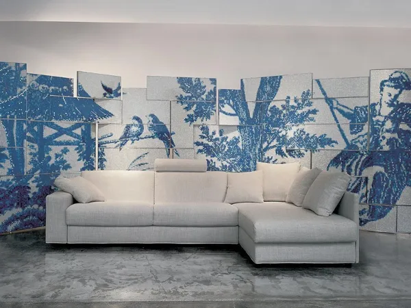 Zazà sofa by Campeggi in a corner version