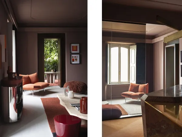 La poltrona Pillow di Baxter in una zona living