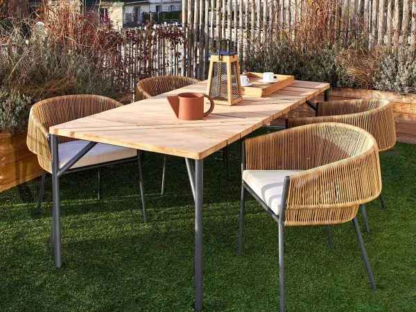 The Lapel armchair by Ligne Roset in an outdoor space