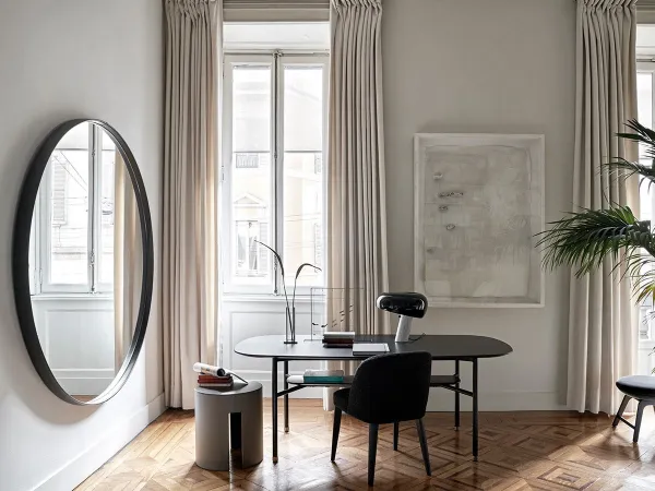 Meridiani Gong side table in a study area