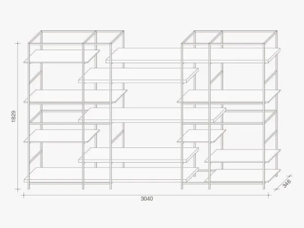 Version C of the Plain bookcase by Lema