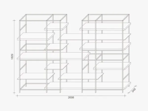 Version B of the Plain bookcase by Lema