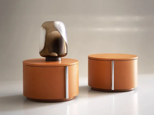 The Beside leather bedside table by Baxter