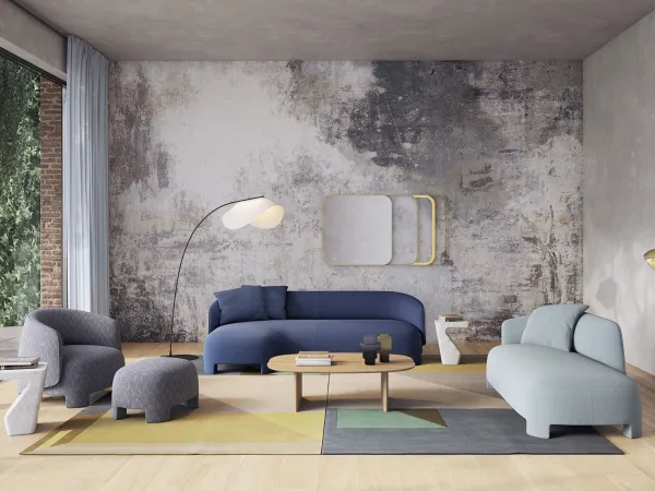 The Taru sofa by Ligne Roset with elements from the same line