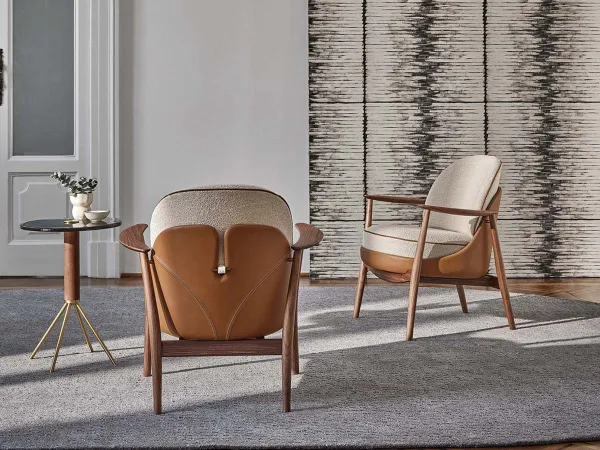 Details of the backrest of the Ginkgo armchair by Porada