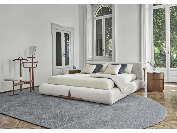 Klem bed by Porada with fabric covering