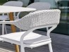 Details of the backrest of the Noss small armchair by Varaschin