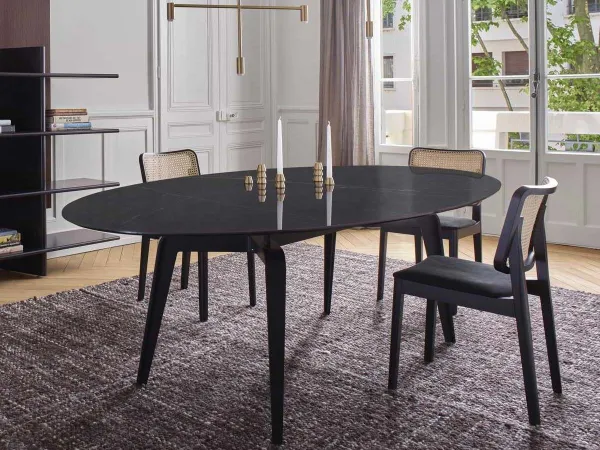 The Odessa table by Ligne Roset in an oval version