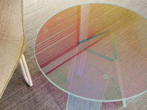 Detalles de la superficie de la mesa Shimmer de Glas