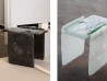 Two versions of the Opalia table by Glas Italia