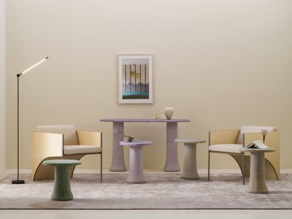 La línea de mesas y mesas auxiliares Babar de Glas Italia