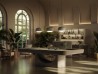 The Mono pool table by Vismara in a living area