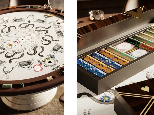Details of the Vegas Poker Table by Vismara