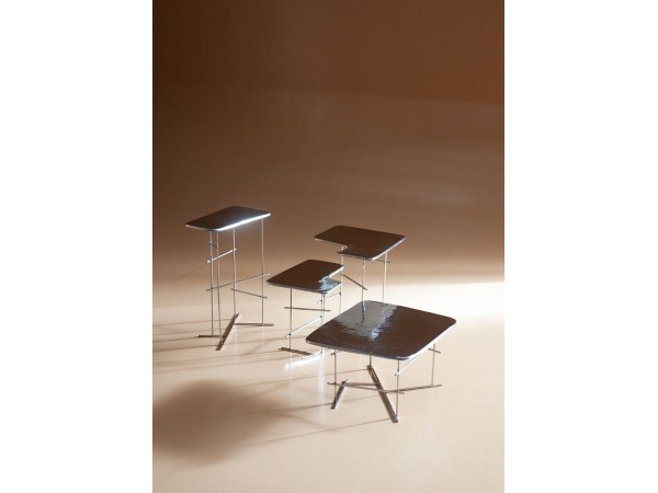 Copenaghen Coffee Table Baxter | Water-Effect Steel | Paola Navone Design
