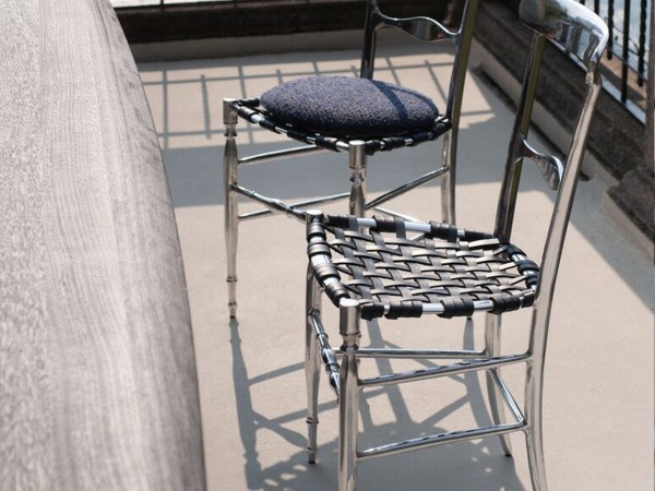 Agadir Chair Baxter | Cast Aluminium and Woven Leather | Paola Navone Design
