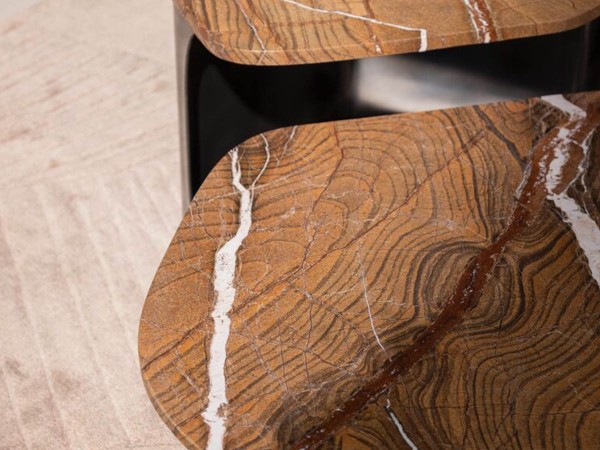 Couchtisch Kor Baxter | Sockel aus Antikstahl und Steinplatte | Baxter Design Team