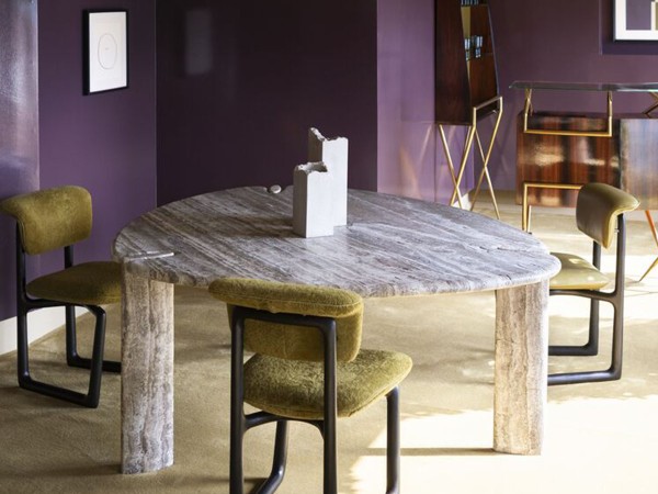 Chaise Stig Baxter | Base Traîneau en Frêne Wengé et Cuir | Design Roberto Lazzeroni