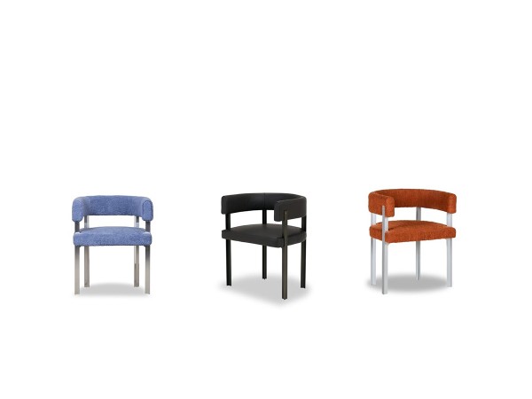 T Chair Baxter | T-Shaped Back and Aluminium Legs | Federico Peri Design