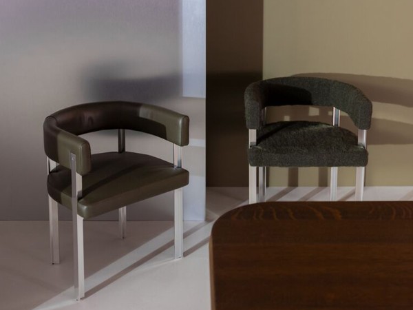 Stuhl T Chair Baxter | T-förmige Lehne und Aluminiumbeine | Design Federico Peri