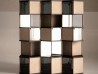 Barschrank Hive Baxter | Sechseckige Wabe aus Leder und Glas | Design Pietro Russo