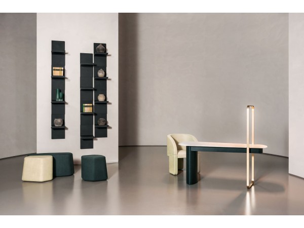 Hugo Modular Bookcase Baxter | Wall-Mounted Concrete | Draga & Aurel Design