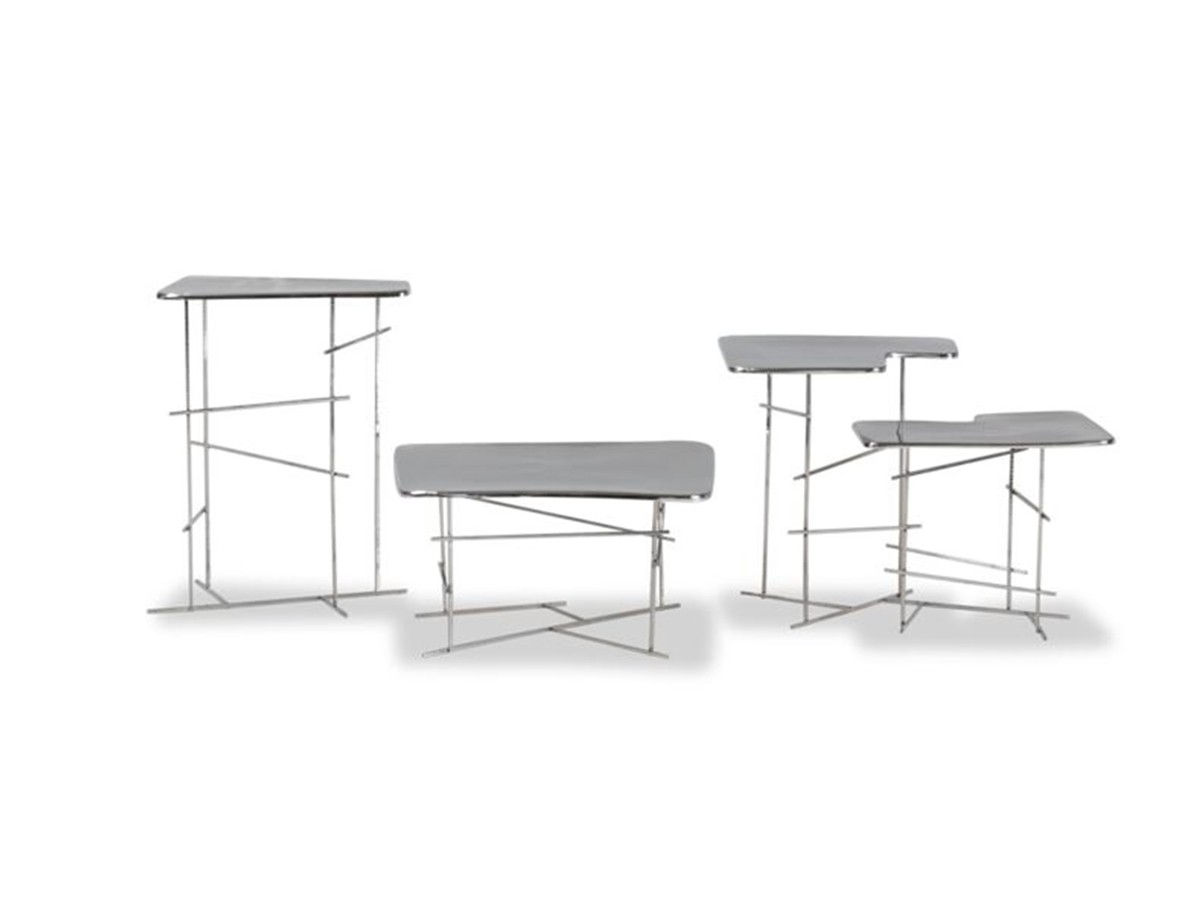 Copenaghen Coffee Table Baxter | Water-Effect Steel | Paola Navone Design