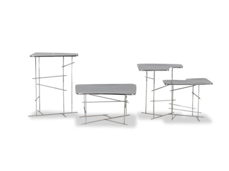 Copenaghen Coffee Table Baxter | Water-Effect Steel | Paola Navone Design