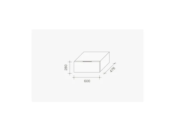 Disegno tecnico del comodino Flin di Lema