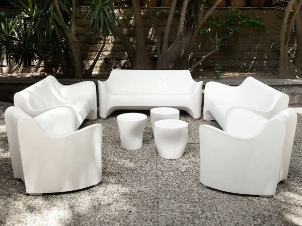 Tokyo Pop sofa by Driade with other elements of the Tokyo Pop collection